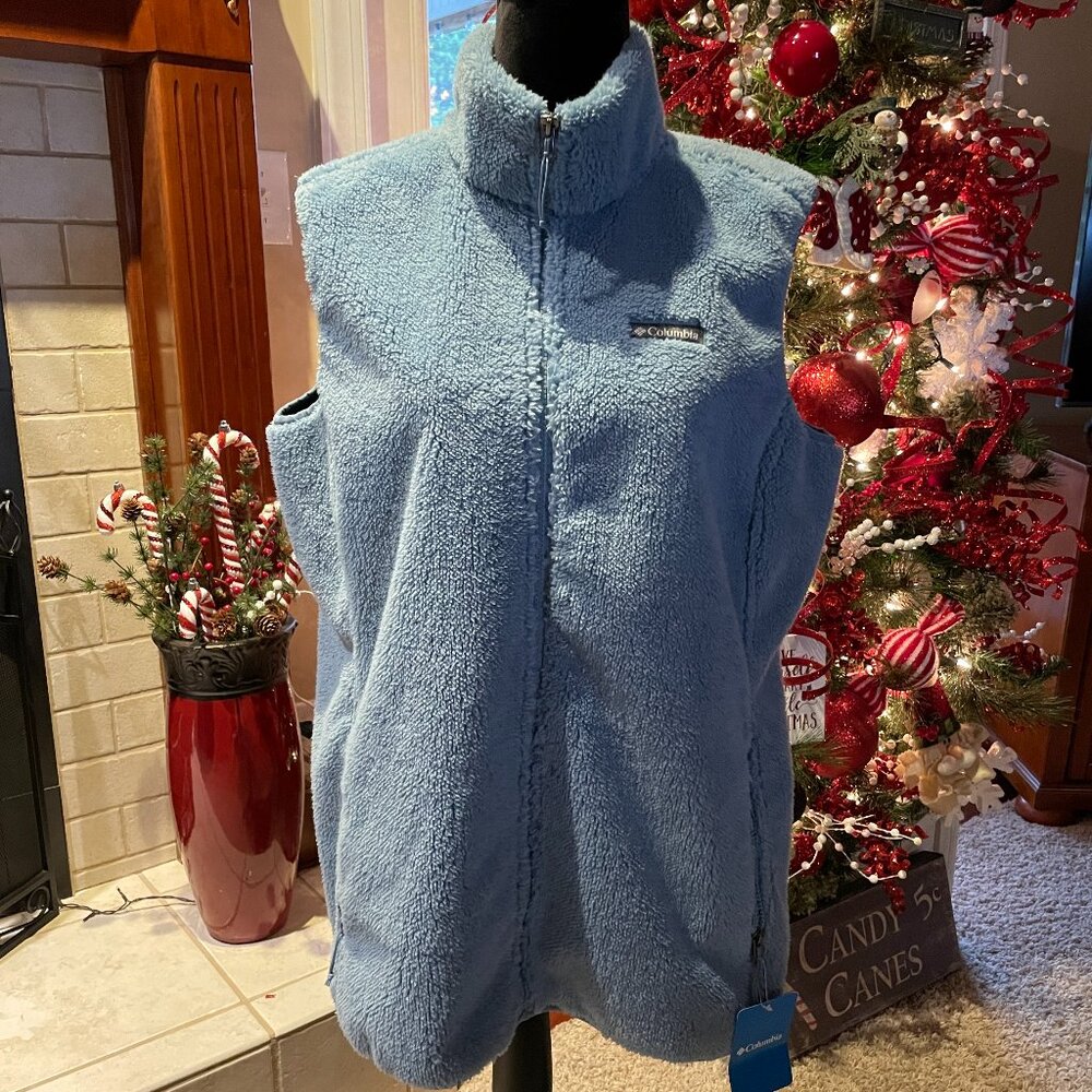 NWT Women's XL COLUMBIA EXS Fleece Vest Painted Sky Blue